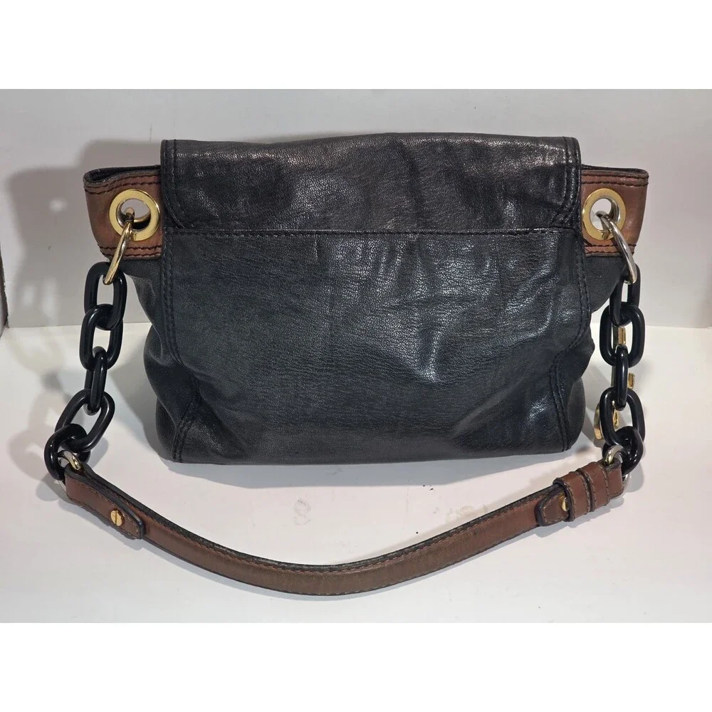 Milly Black Chain Purse with Gold Button Clasps